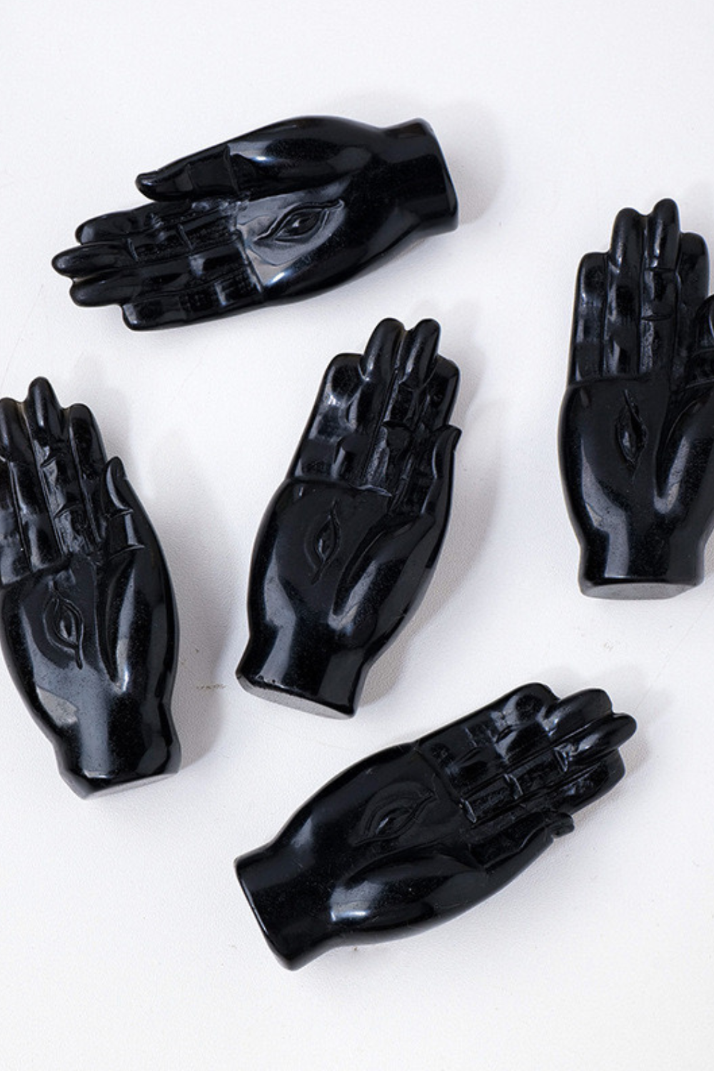 Black Obsidian Hand Natural Crystal Carving