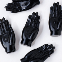 Black Obsidian Hand Natural Crystal Carving