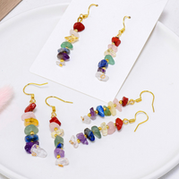 Gemstone Chip Cluster Earrings