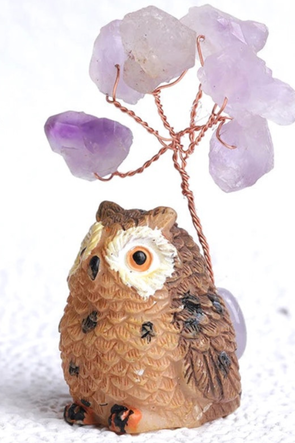 Natural Amethyst Owl Decor