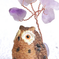 Natural Amethyst Owl Decor