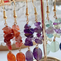 Reiki Natural Crystal Drop Earrings