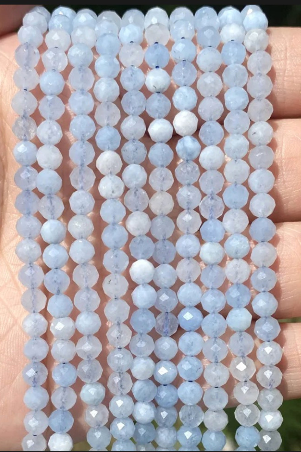 Natural Faceted Aquamarine Bead