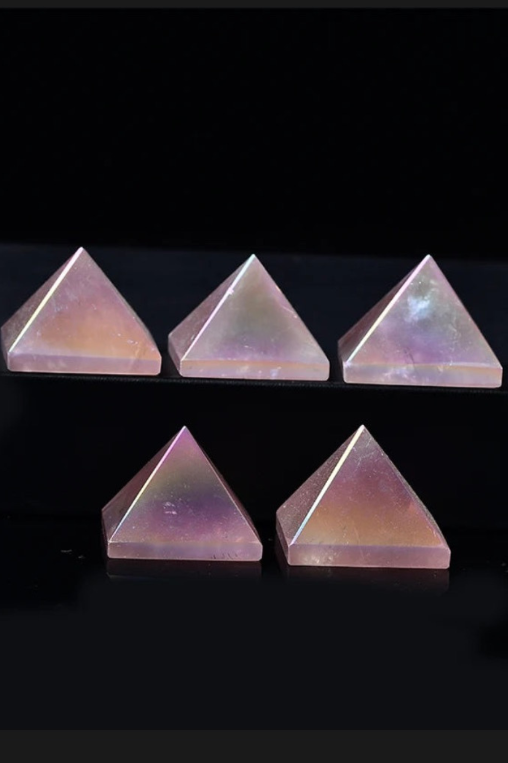 Natural Aura Rose Quartz Pyramid