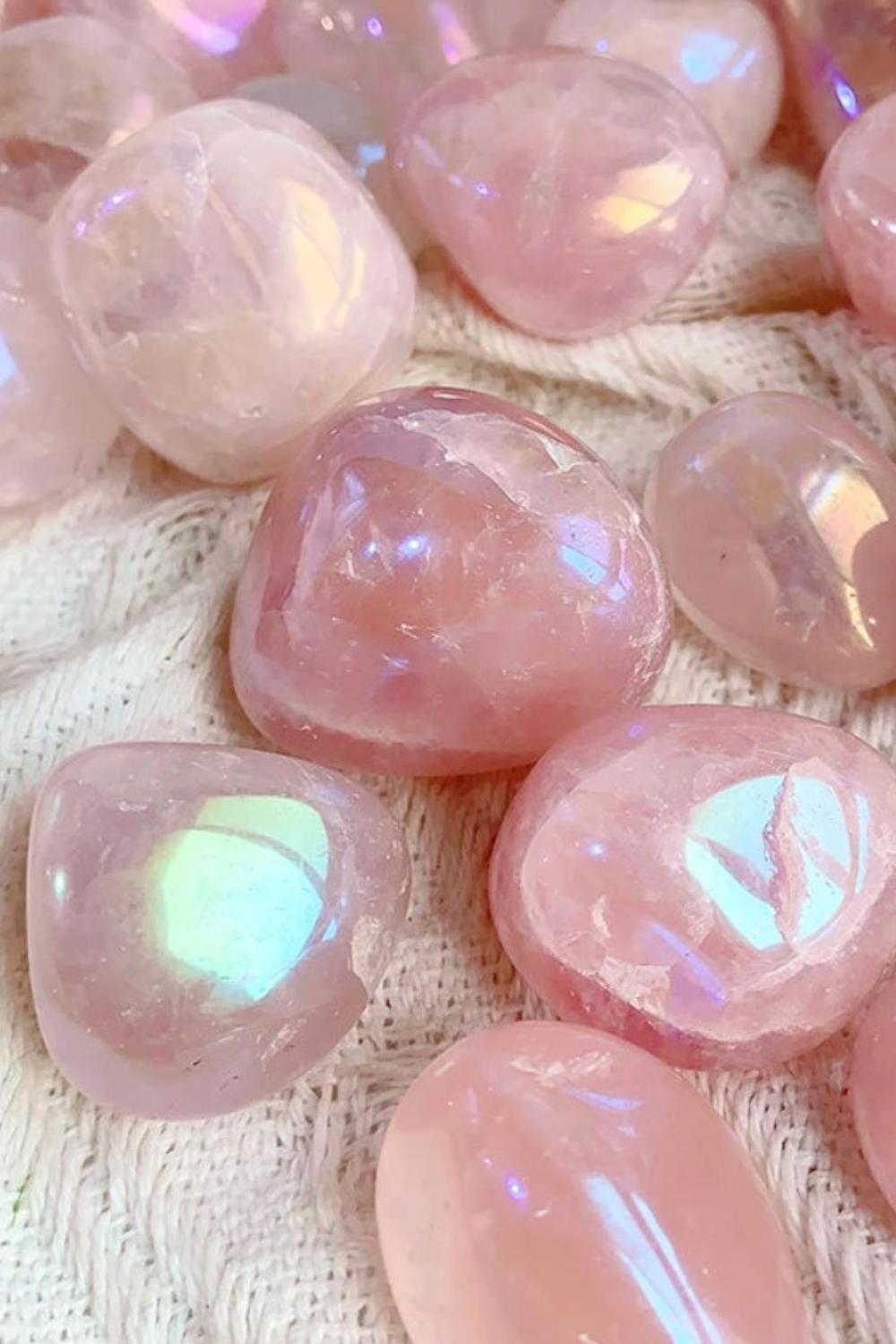 Natural Aura Rose Quartz Tumble