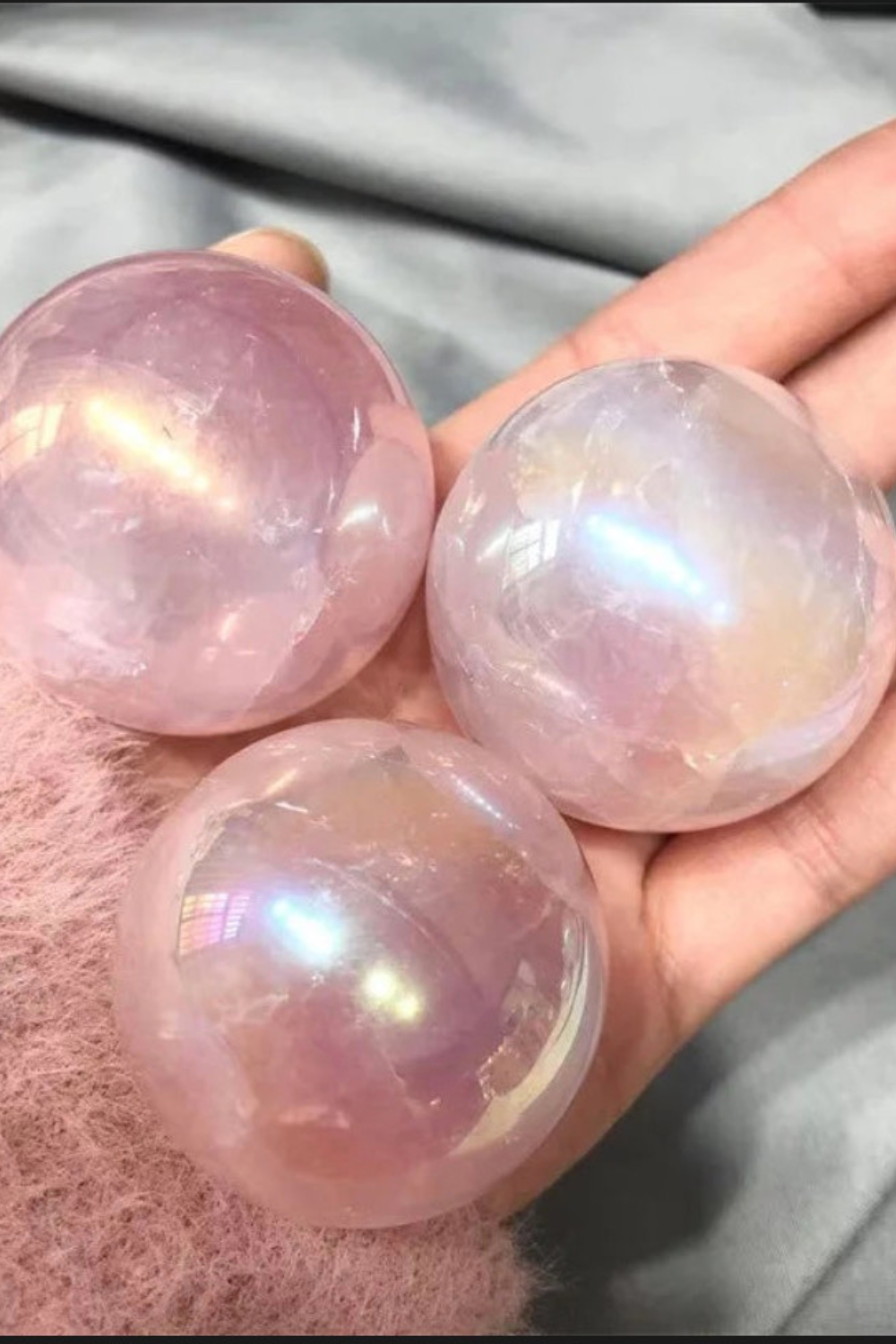 Natural Aura Rose Quartz Sphere