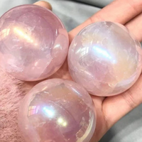 Natural Aura Rose Quartz Sphere