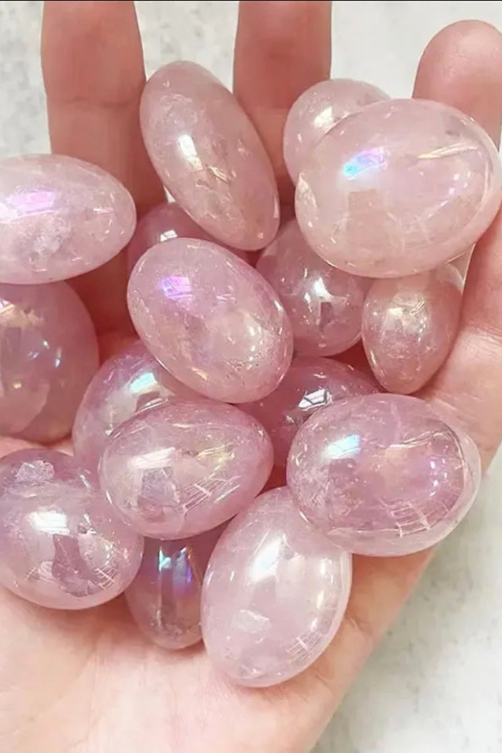 Wholesale Natural Aura Rose Quartz Tumble