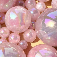 Natural Stone Aura Rose Quartz Sphere