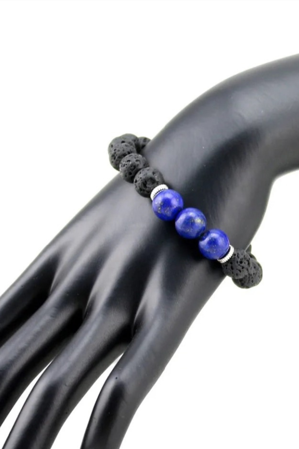 Handmade Lapis Lazuli with Lava Bracelet