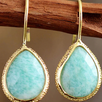 Natural Stone Teardrop Earrings