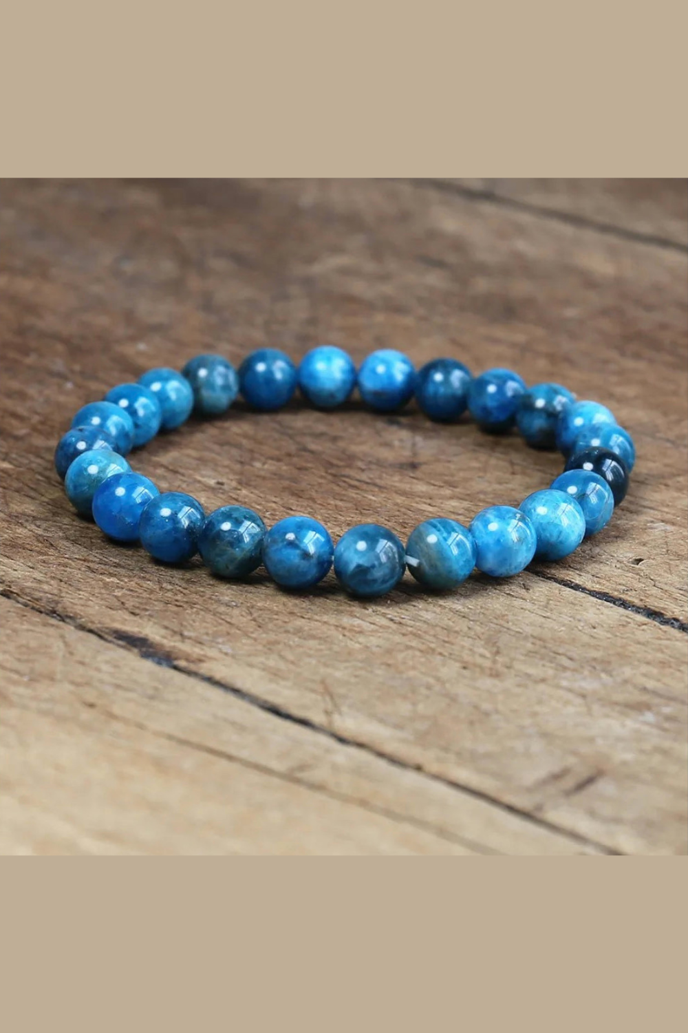 8mm Natural Stone Apatite Bracelet Handmade