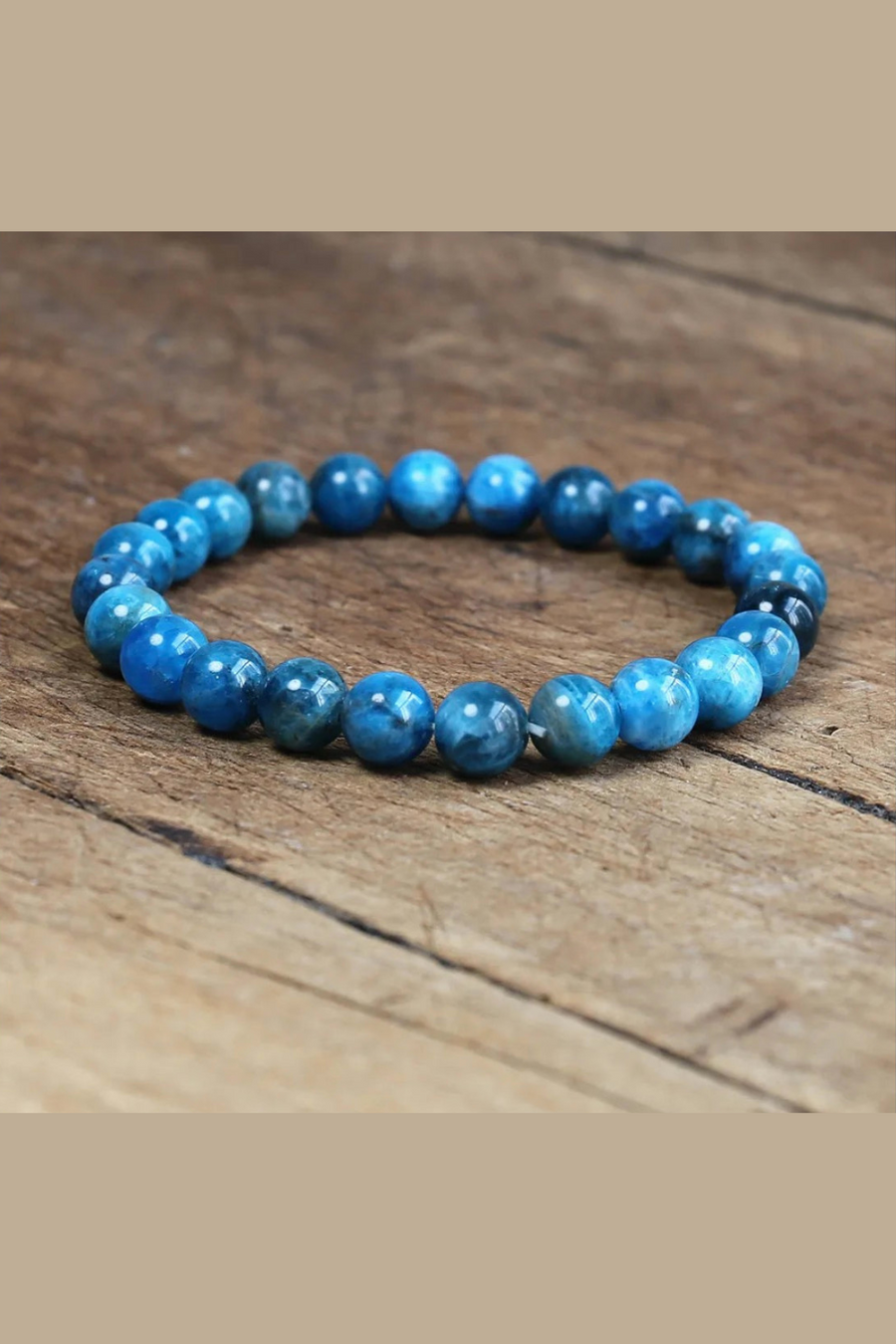 8mm Natural Stone Apatite Bracelet Handmade