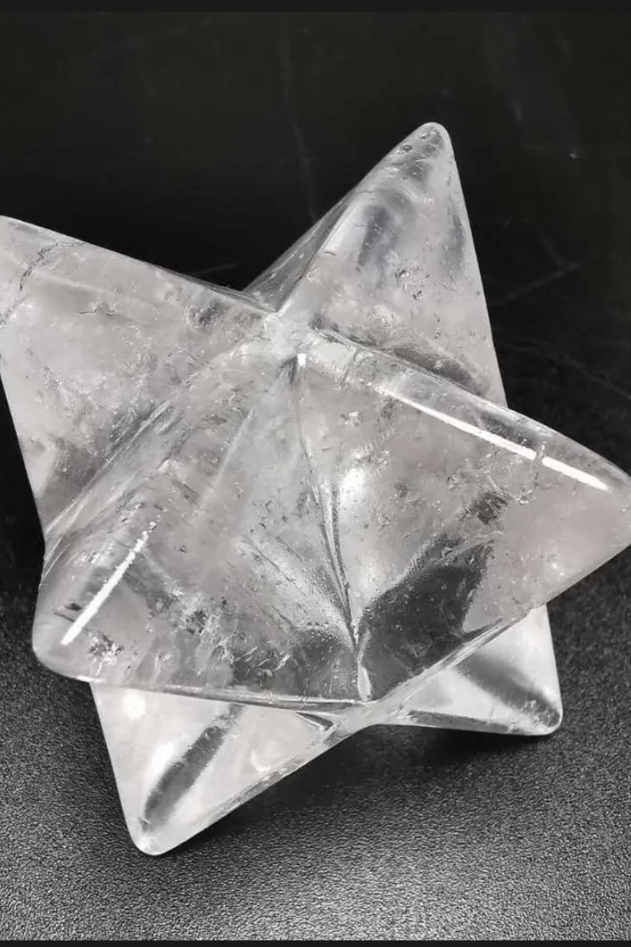 Natural Clear Quartz Merkaba Star