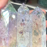 Natural Aura Cracked Clear Quartz Tower