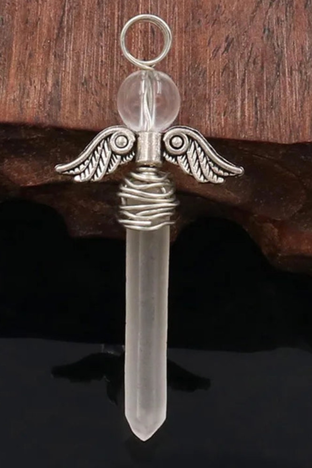 Natural Angel Wing Clear Quartz Necklace