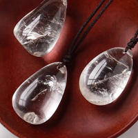 Natural Healing Clear Quartz Pendant Water Drop Necklace