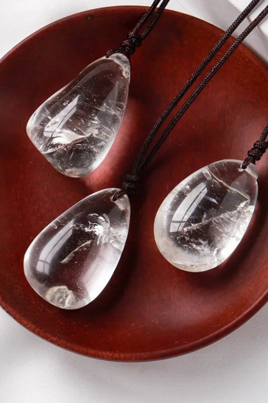 Natural Healing Clear Quartz Pendant Water Drop Necklace