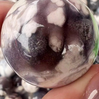 Natural Cherry Blossom Agate Flower Sphere