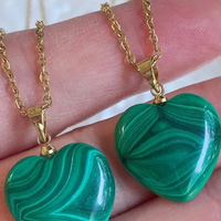 Natural Malachite Stone Pendant Necklace