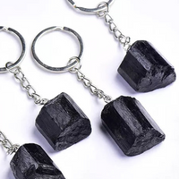 Natural Black Tourmaline Key Chain