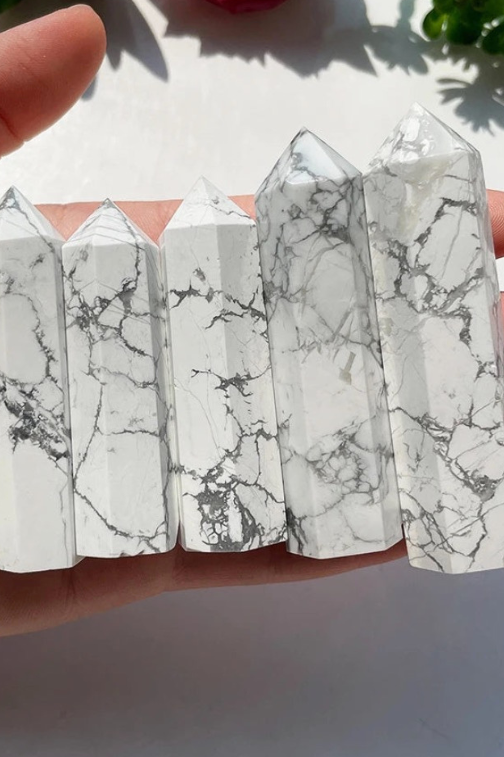 Natural Howlite Crystal Point