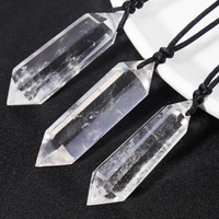 Natural Clear Quartz Double Point Necklace