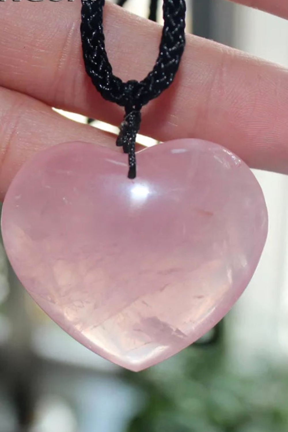 Natural Rose Quartz Heart Necklace