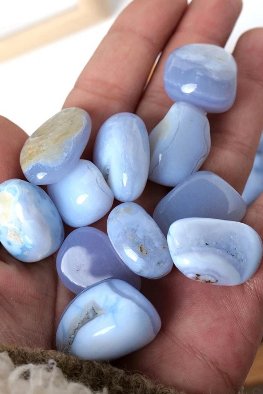 Natural Blue Chalcedony Tumble