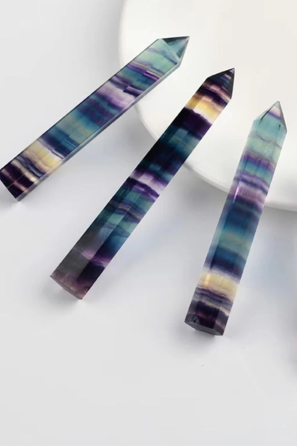 Natural Rainbow Fluorite Point