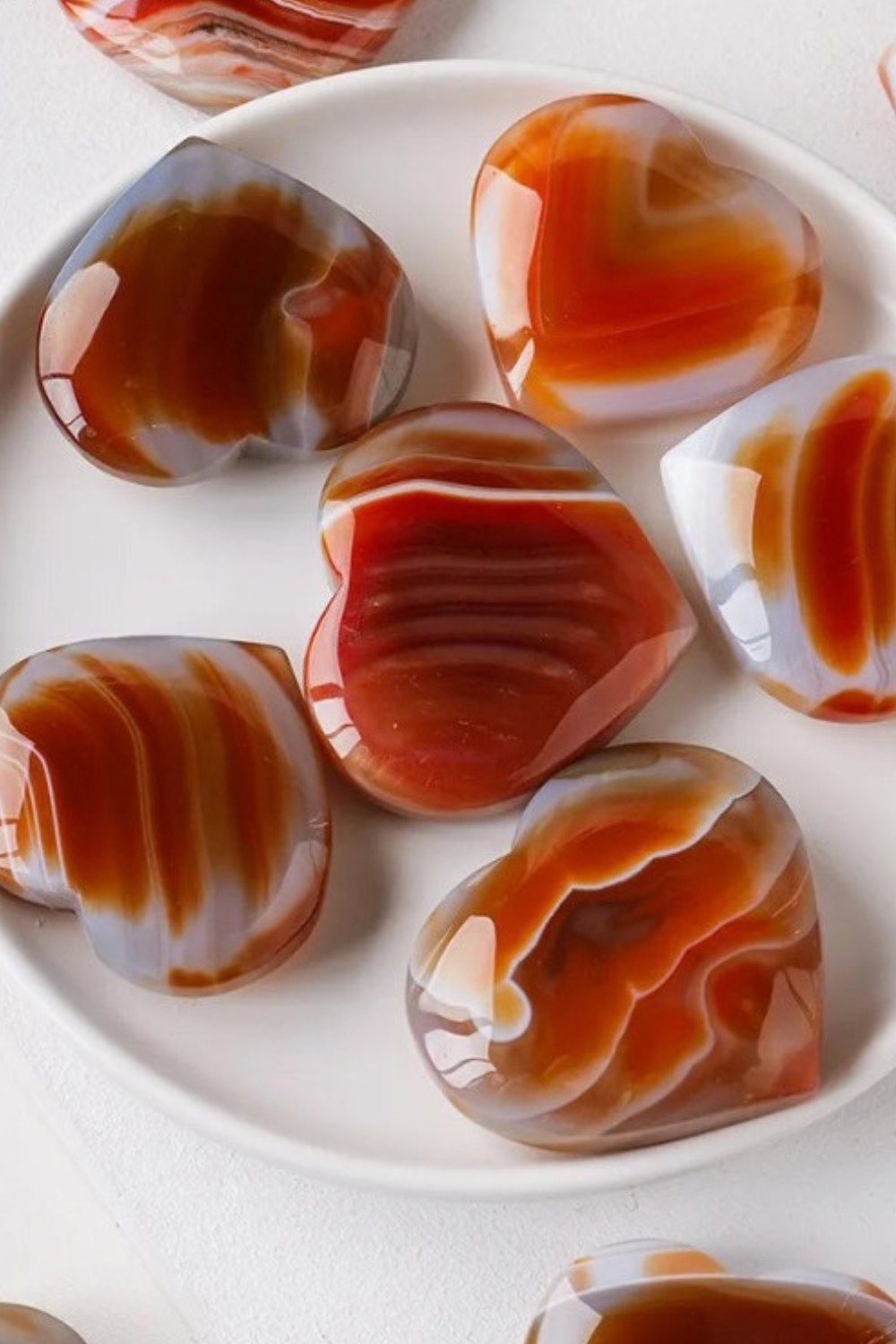 Natural Carnelian Heart Carving