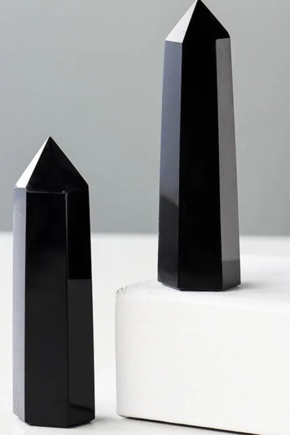 Natural Black Obsidian Tower