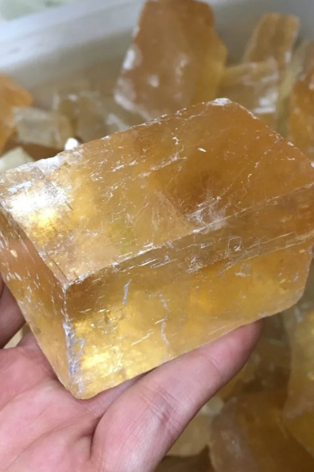 Natural Raw Iceland Yellow Calcite Specimen