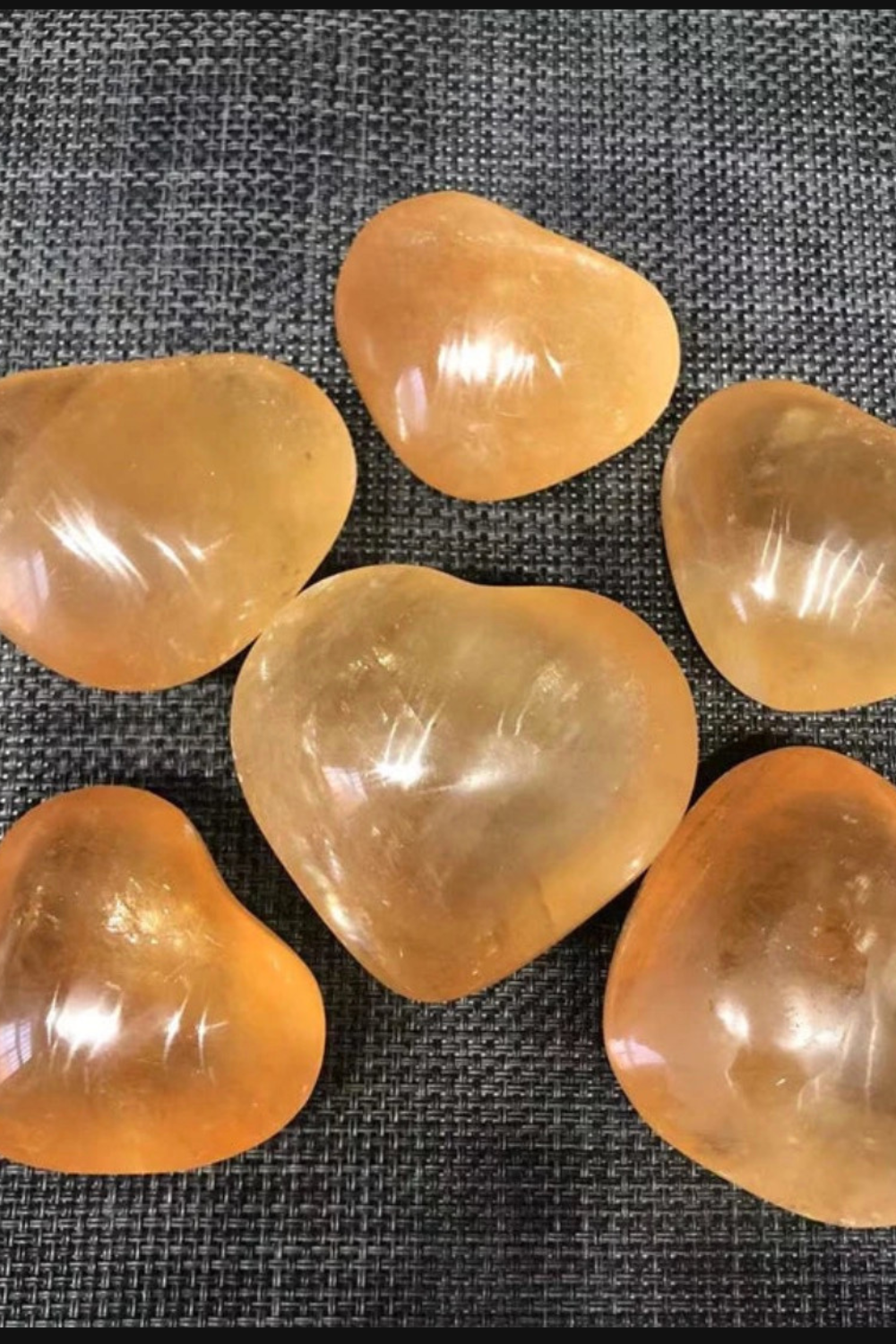 Natural Yellow Calcite Heart Carving