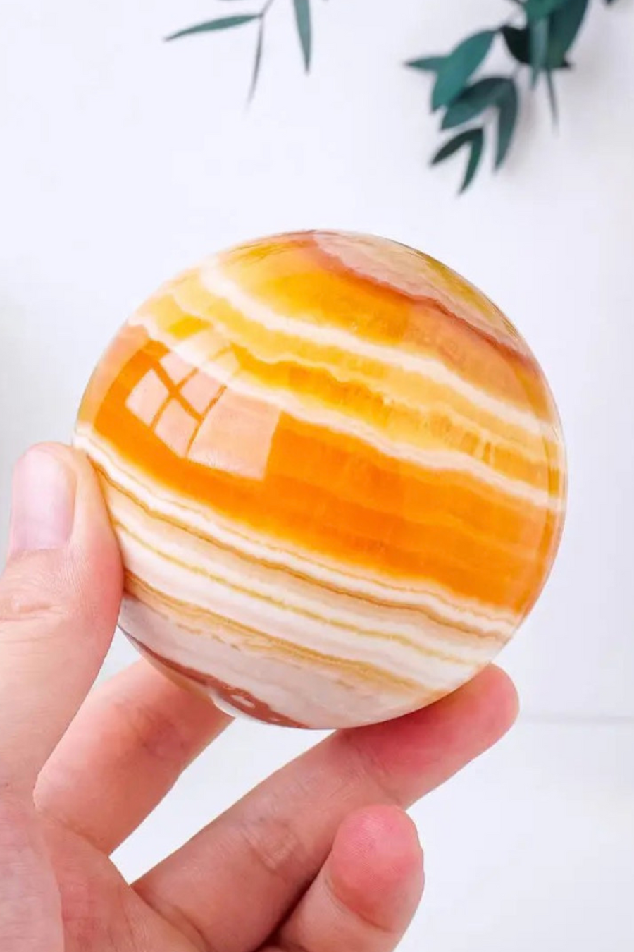 Natural Yellow Calcite Sphere