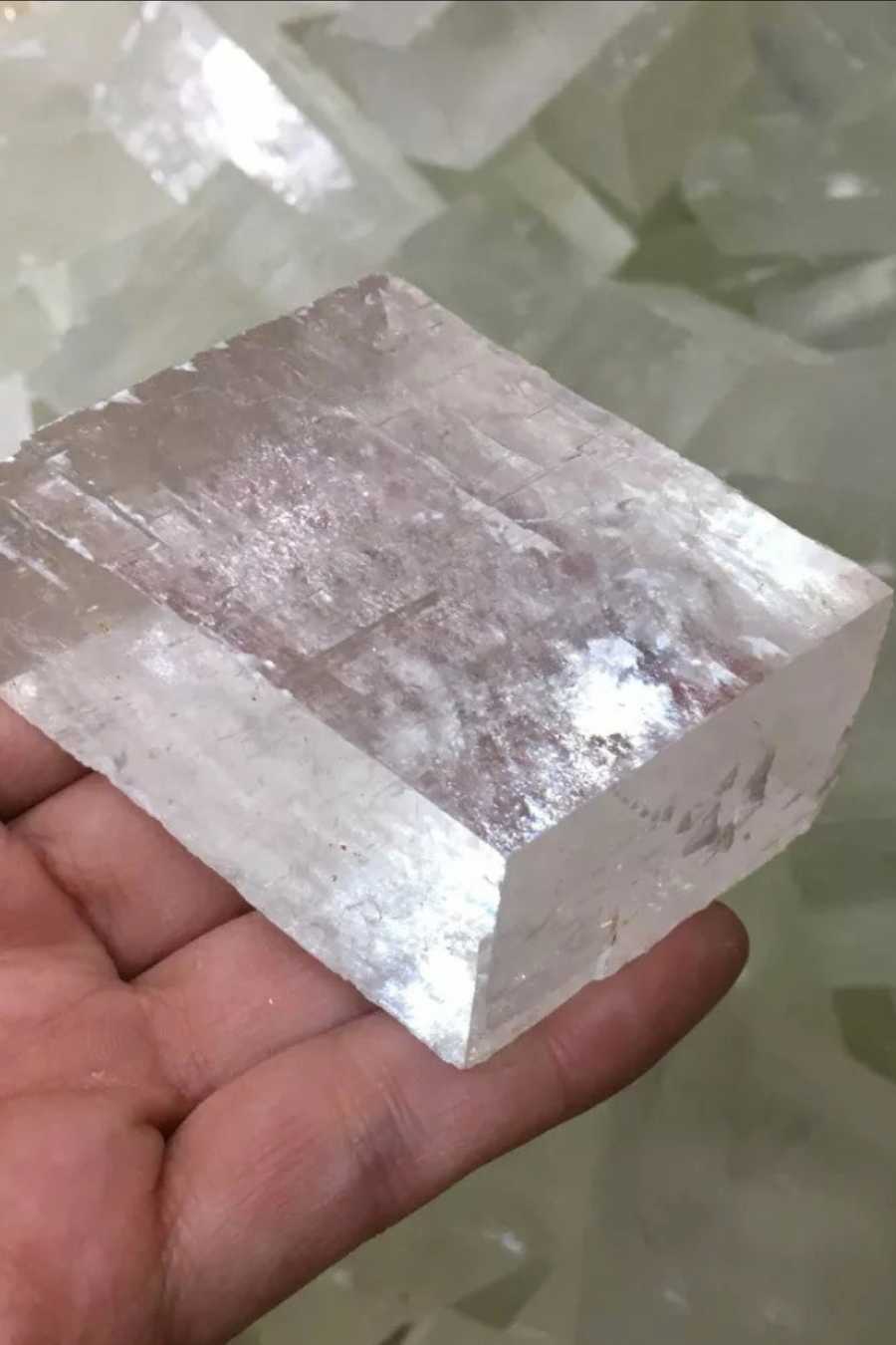 Natural Raw White Calcite Iceland Spar