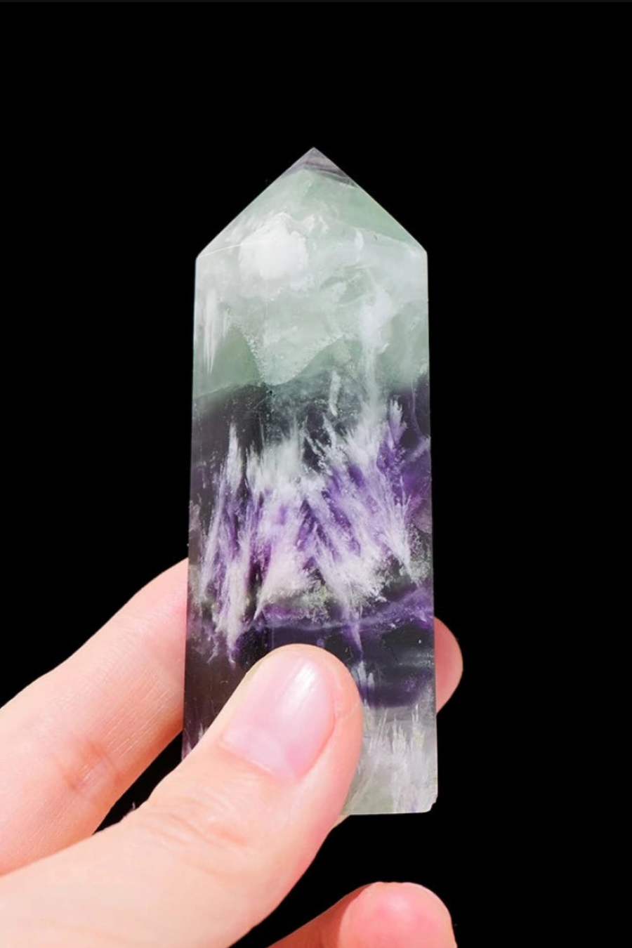 Natural Feather Fluorite Tower