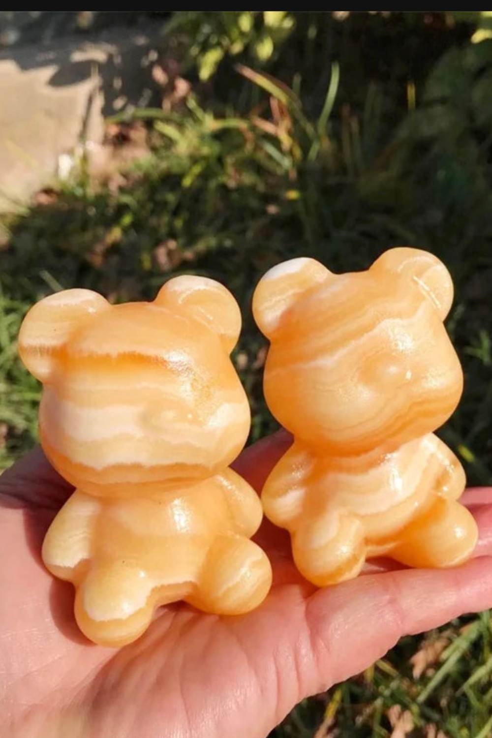 Natural Yellow Calcite Bear Carving