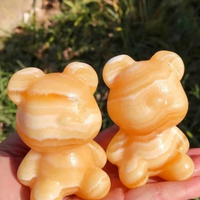 Natural Yellow Calcite Bear Carving