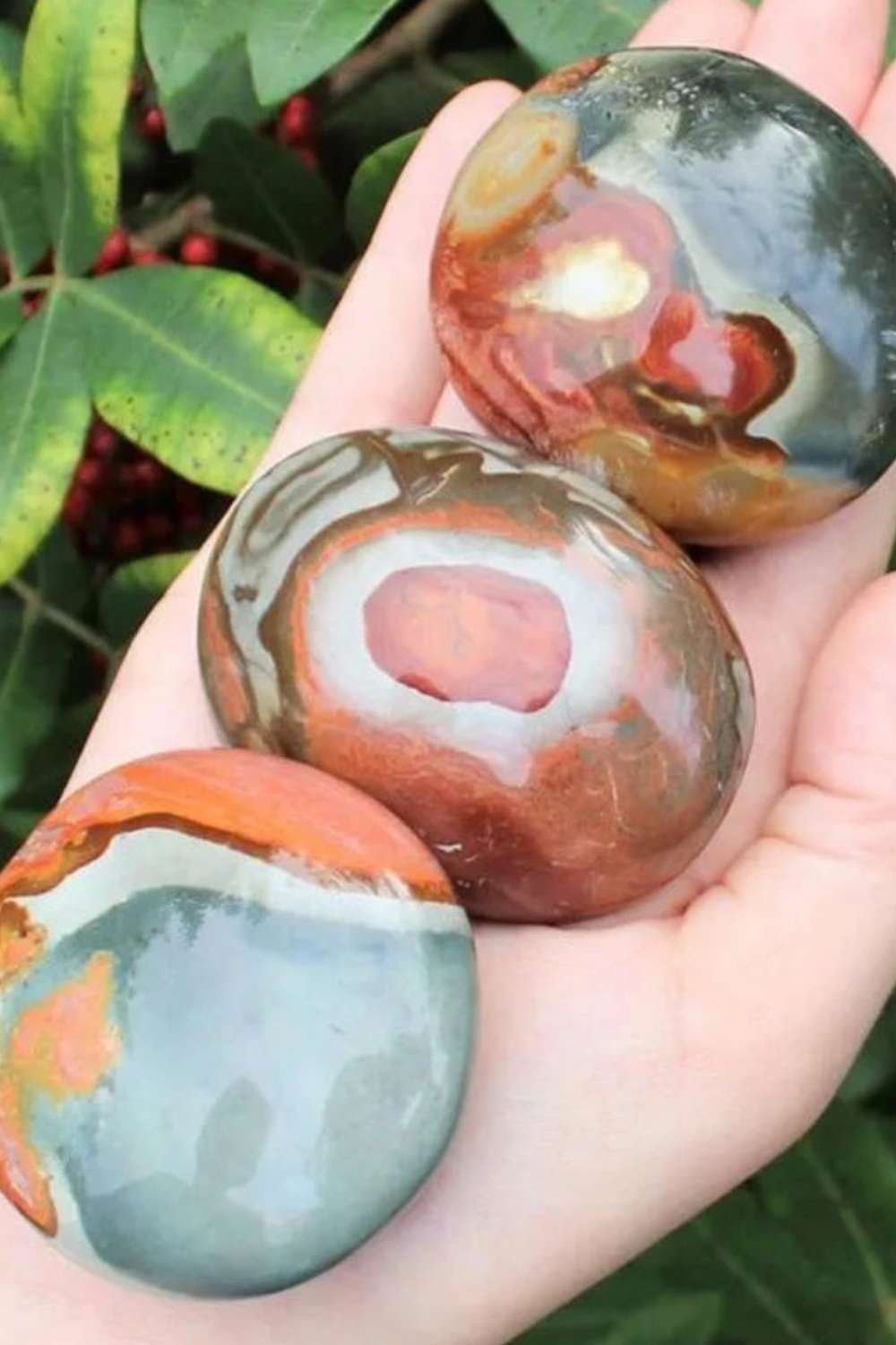 Natural Ocean Jasper Palm Stone