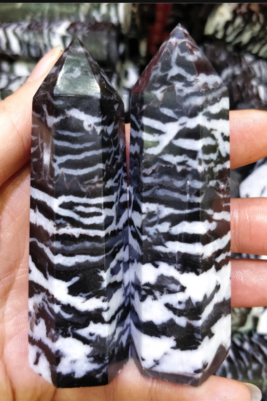 Natural Zebra Jasper Tower