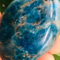 Natural Blue Apatite Palm Stone