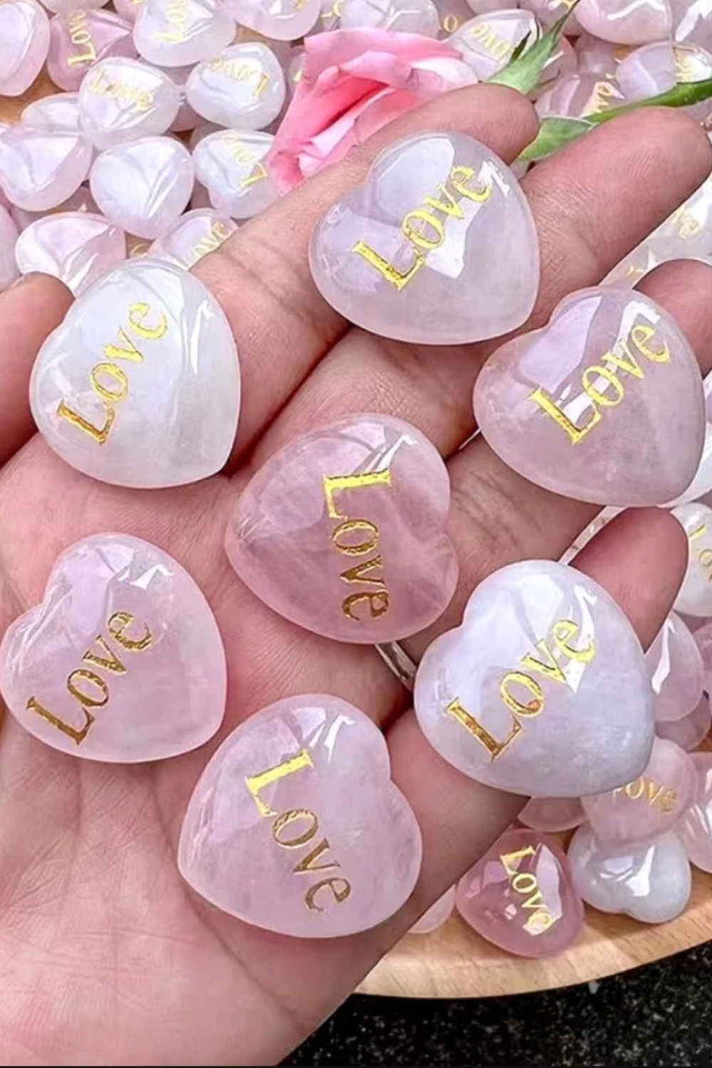 Natural Rose Quartz Heart