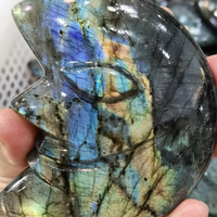 Natural Labradorite Moon Face Carving