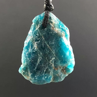 Natural Raw Blue Apatite Necklace