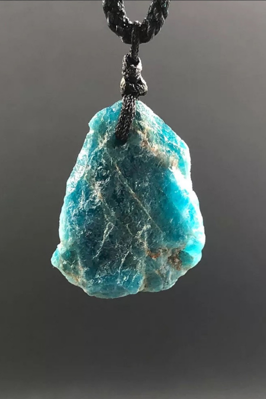 Natural Raw Blue Apatite Necklace