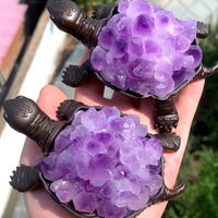 Natural Amethyst Cluster Turtle