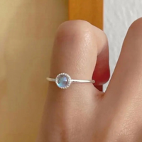 925 Sterling Silver Minimalist Moonstone Ring