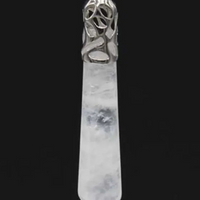 Silver Plated Natural Clear Quartz Pendulum Pendant