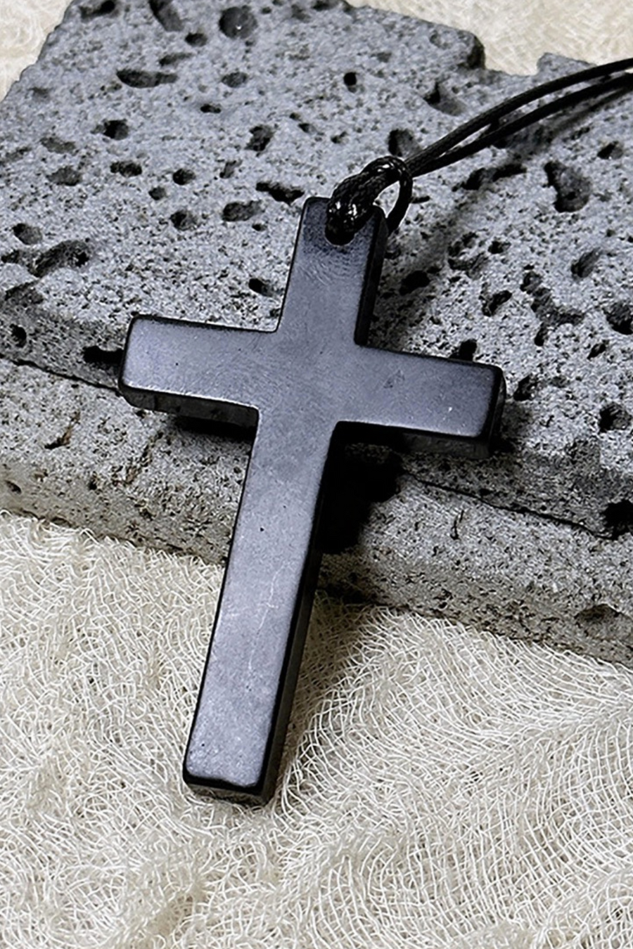 Natural Shungite Cross Pendant